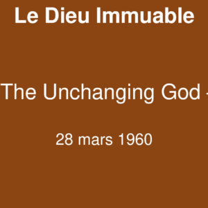 Le Dieu Immuable Le Dieu Immuable