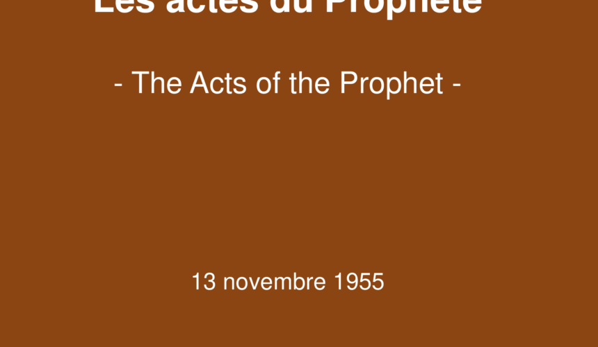 Les actes du Prophète