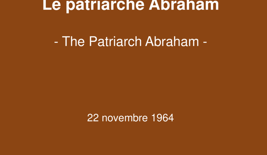 Le patriarche Abraham