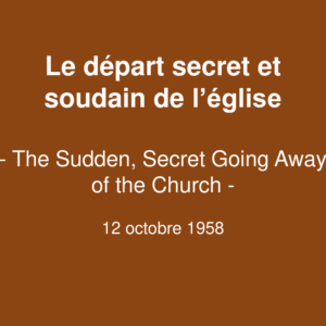 Le départ secret et soudain de l’église