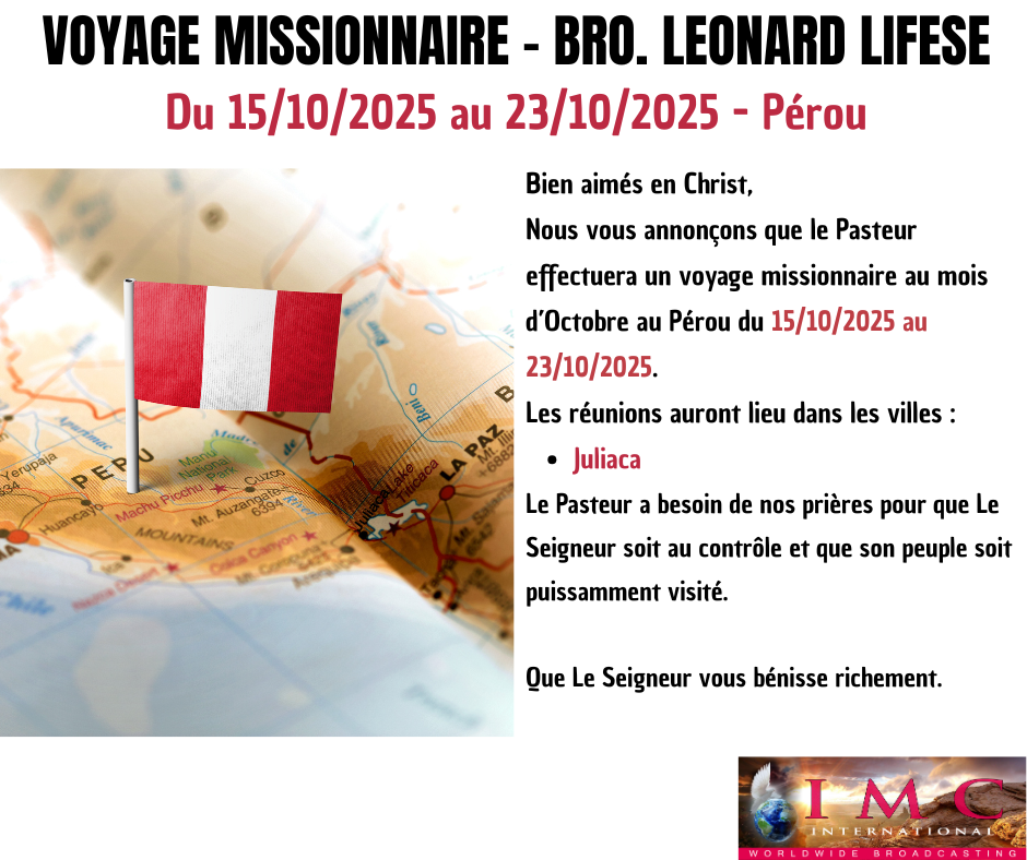 Voyage Missionnaire au Pérou Voyage Missionnaire au Pérou